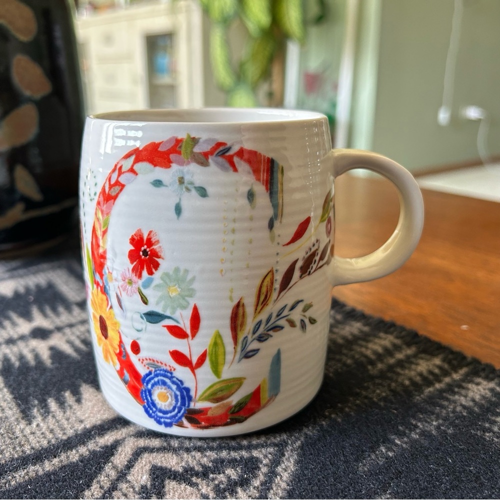 Anthropologie Mug Starla M Halfmann monogrammed letter C